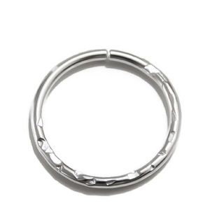 14G 925 Sterling Silver Textured Hammered Conch Cartilage Hoop or Septum Ring